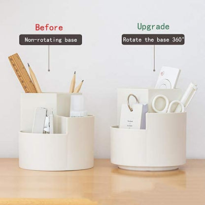 360 degree rotating multi-functional pen holder with 3 separate layer for office desk organiser (Pink) Tristar Online