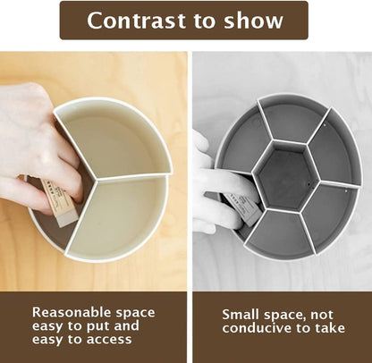 360 degree rotating multi-functional pen holder with 3 separate layer for office desk organiser (White) Tristar Online