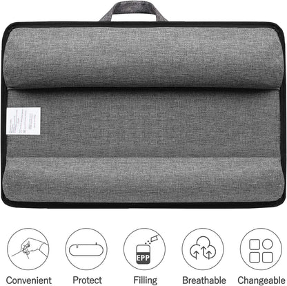 Portable Laptop Desk with Device Ledge, Mouse Pad and Phone Holder for Home Office (Silver, 40cm) Tristar Online