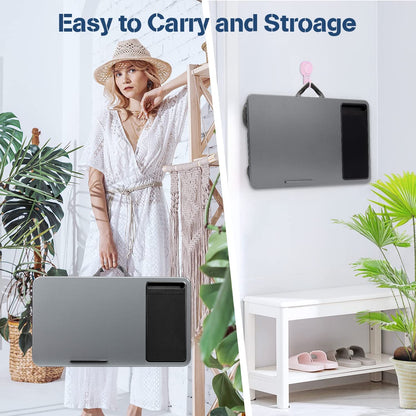 Portable Laptop Desk with Device Ledge, Mouse Pad and Phone Holder for Home Office (Silver, 40cm) Tristar Online