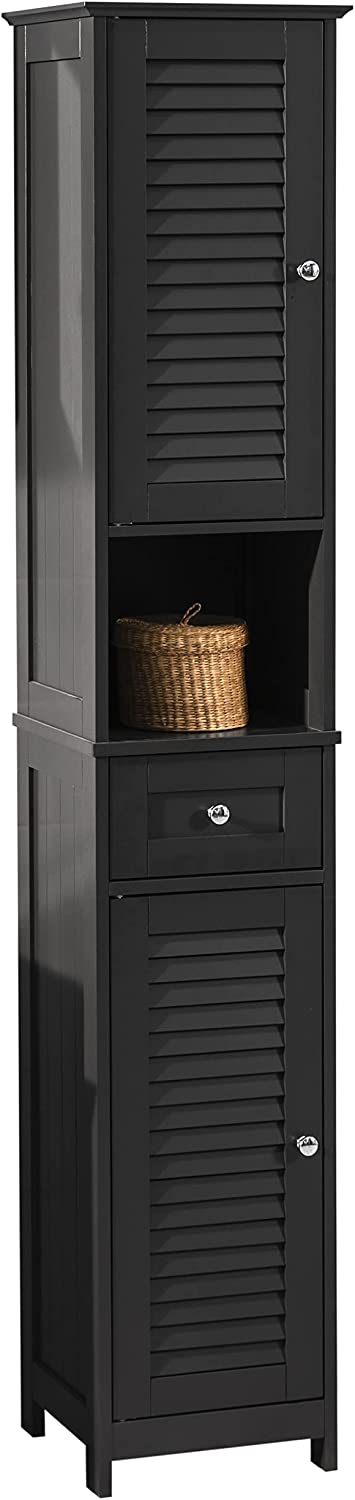 Freestanding Tall Bathroom Cabinet 170 x 32 x 30 cm (Black) Tristar Online