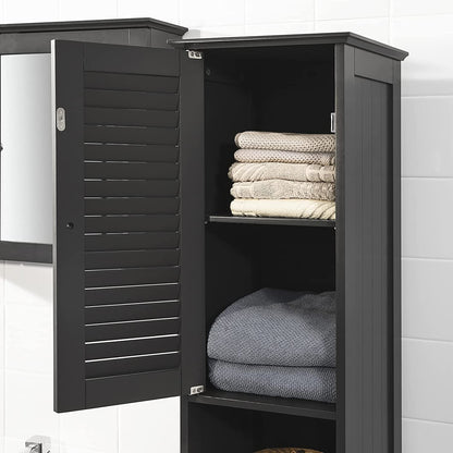 Freestanding Tall Bathroom Cabinet 170 x 32 x 30 cm (Black) Tristar Online