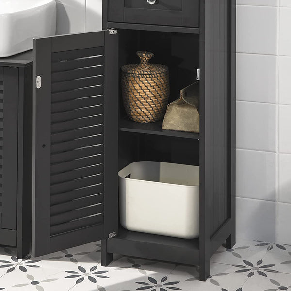 Freestanding Tall Bathroom Cabinet 170 x 32 x 30 cm (Black) Tristar Online