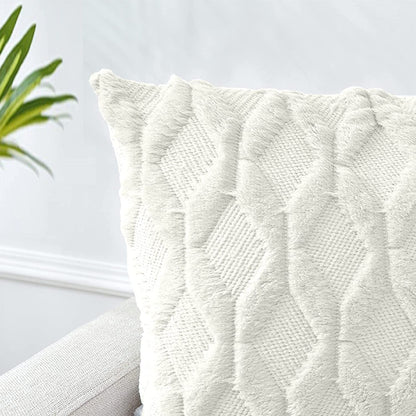 2 Pack Decorative Boho Throw Pillow Covers 45 x 45 cm (White) Tristar Online