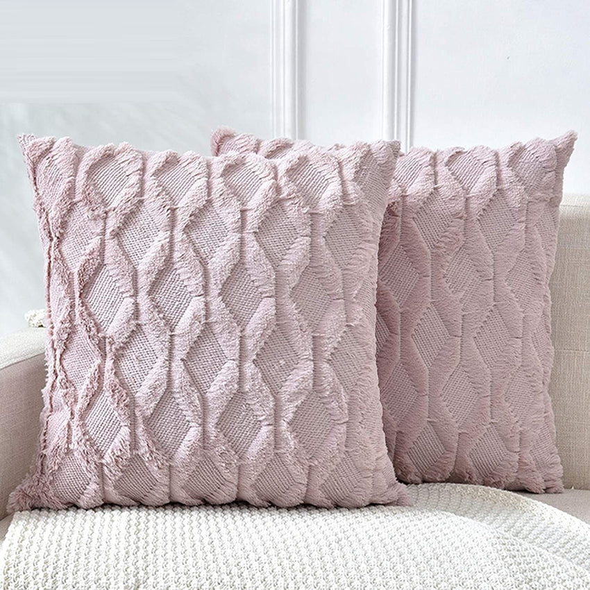 2 Pack Decorative Boho Throw Pillow Covers 45 x 45 cm (Pink) Tristar Online