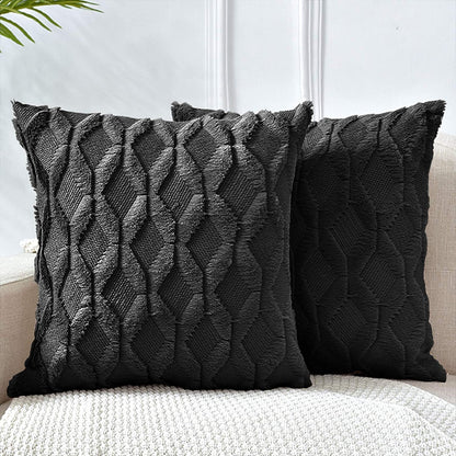 2 Pack Decorative Boho Throw Pillow Covers 45 x 45 cm (Black) Tristar Online