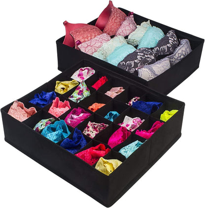 4 Pack Foldable Drawer Dividers Storage Boxes (Black) Tristar Online