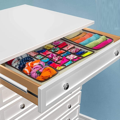 4 Pack Foldable Drawer Dividers Storage Boxes (Black) Tristar Online