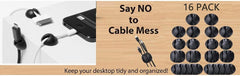 16 Pack Black Cord Organizer Cable Management for Home and Office Tristar Online