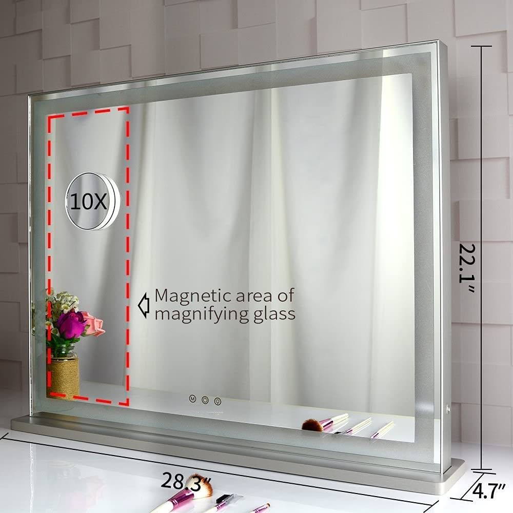 Hollywood LED Makeup Mirror with Smart Touch Control and 3 Colors Dimmable Light (72 x 56 cm) Tristar Online