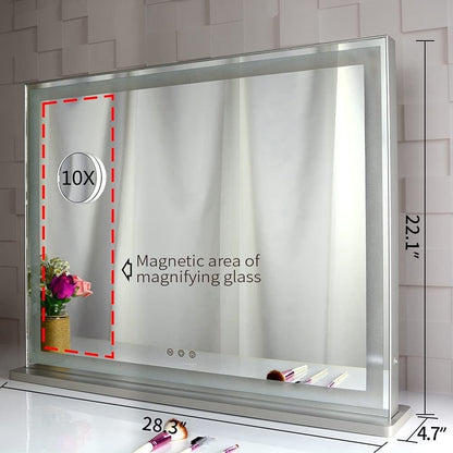 Hollywood LED Makeup Mirror with Smart Touch Control and 3 Colors Dimmable Light (72 x 56 cm) Tristar Online
