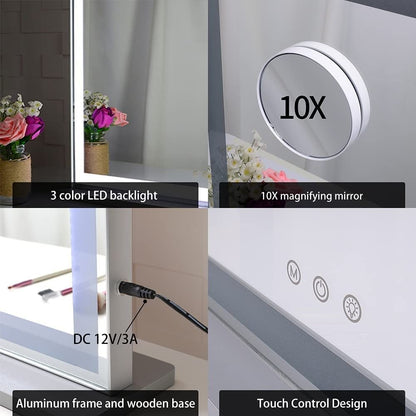 Hollywood LED Makeup Mirror with Smart Touch Control and 3 Colors Dimmable Light (72 x 56 cm) Tristar Online