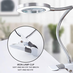 Lighting LED 8X Magnifying Lamp with Metal Clamp 360&deg; Flexible Gooseneck and USB Plug Design for Tattoo, Manicure and Reading Tristar Online