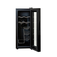 12 Bottle Wine Cellar Fridge w/ Glass Door, Temperature Control & Cooler Tristar Online