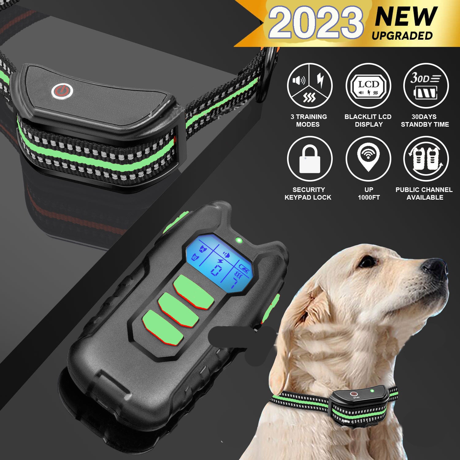 Electric Pet Dog Training Anti Bark Collar Sound Vibrate Auto  Rechargeable NEW Tristar Online