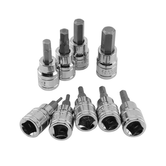 9pcs Allen Key Sockets Hex Bit Socket Set 3/8" Drive Drill Metric Tools 2-10mm Tristar Online