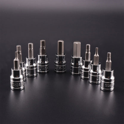 9pcs Allen Key Sockets Hex Bit Socket Set 3/8" Drive Drill Metric Tools 2-10mm Tristar Online