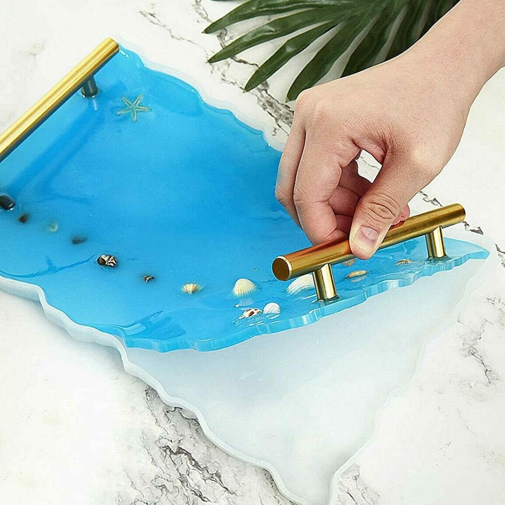 Large Safe Silicone Tray Mould Artist Mold Irregular Coaster Resin Craft Art DIY + 2 Handles Tristar Online