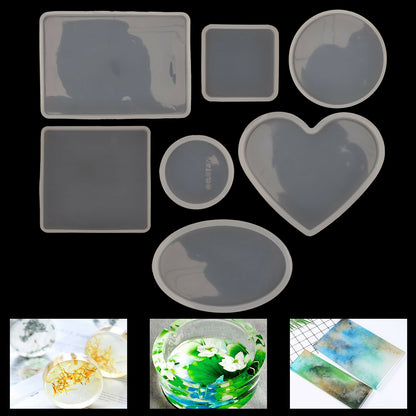 18pcs Coaster Cup Mat Mold Round Silicone Mould Kit for Craft?DIY Epoxy Resin Tristar Online