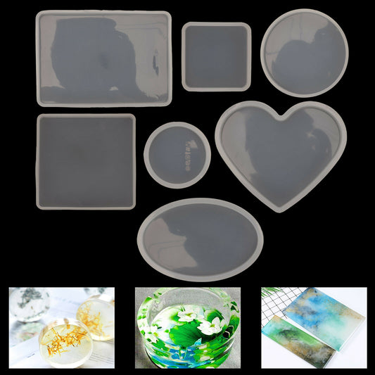 18pcs Coaster Cup Mat Mold Round Silicone Mould Kit for Craft?DIY Epoxy Resin Tristar Online