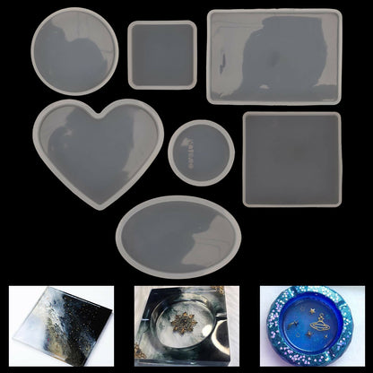 18pcs Coaster Cup Mat Mold Round Silicone Mould Kit for Craft?DIY Epoxy Resin Tristar Online