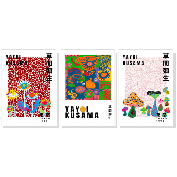 40cmx60cm Wall Art By Yayoi Kusama 3 Sets White Frame Canvas Tristar Online