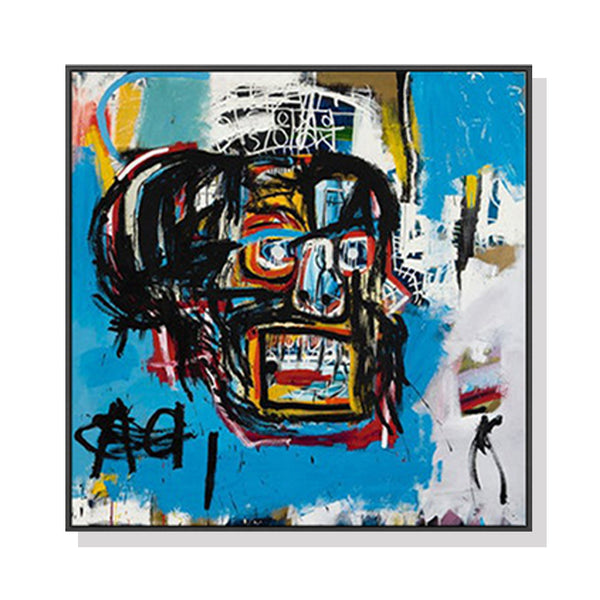 50cmx50cm Blue Head By Basquiat Black Frame Canvas Wall Art Tristar Online