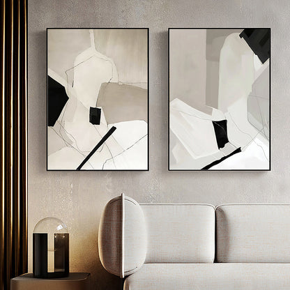 40cmx60cm Modern Abstract 2 Sets Black Frame Canvas Wall Art Tristar Online