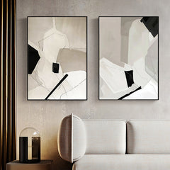 50cmx70cm Modern Abstract 2 Sets Black Frame Canvas Wall Art Tristar Online