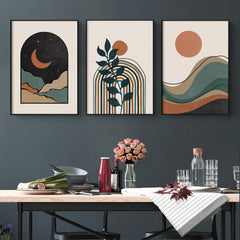 60cmx90cm Abstract Dark Green 3 Sets Black Frame Canvas Wall Art Tristar Online