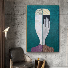 60cmx90cm Abstract Man Gold Frame Canvas Wall Art Tristar Online