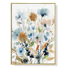 60cmx90cm Colourful Floras Watercolour style I Gold Frame Canvas Wall Art Tristar Online