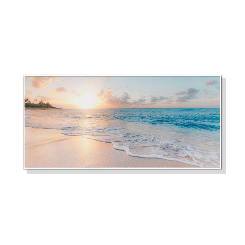 50cmx100cm Ocean and Beach White Frame Canvas Tristar Online