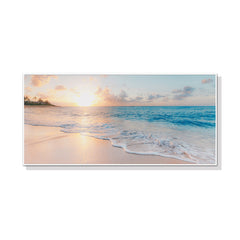 60cmx120cm Ocean and Beach White Frame Canvas Tristar Online