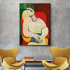 60cmx90cm The dream by Pablo Picasso Gold Frame Canvas Wall Art Tristar Online