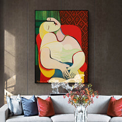 70cmx100cm The dream by Pablo Picasso Gold Frame Canvas Wall Art Tristar Online