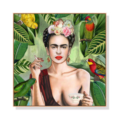 60cmx60cm Self Portrait by Frida Kahlo Wood Frame Canvas Wall Art Tristar Online