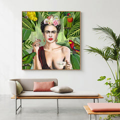 70cmx70cm Self Portrait by Frida Kahlo Wood Frame Canvas Wall Art Tristar Online