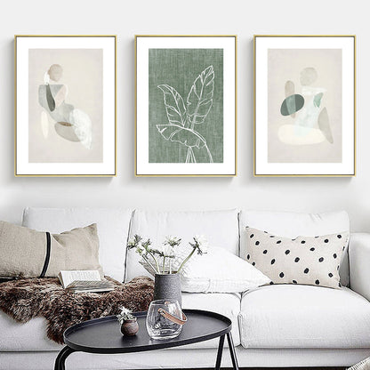 40cmx60cm Abstract body and leaves 3 Sets Gold Frame Canvas Wall Art Tristar Online