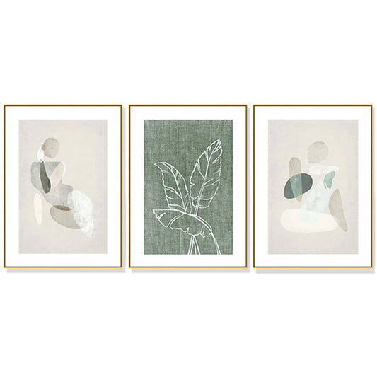 50cmx70cm Abstract body and leaves 3 Sets Gold Frame Canvas Wall Art Tristar Online