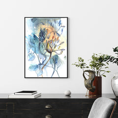 60cmx90cm Watercolor Style Abstract Flower 3 Sets Black Frame Canvas Wall Art Tristar Online