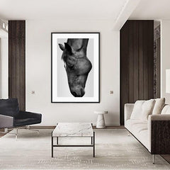60cmx90cm Modern Black Horse Black Frame Canvas Wall Art Tristar Online