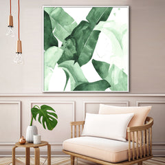 50cmx50cm Tropical Leaves Square Size White Frame Canvas Wall Art Tristar Online