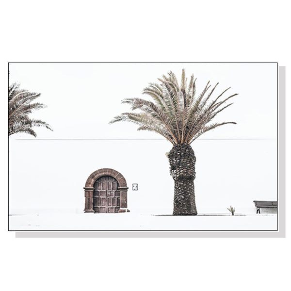 50cmx70cm European Palm Tree White Frame Canvas Wall Art Tristar Online