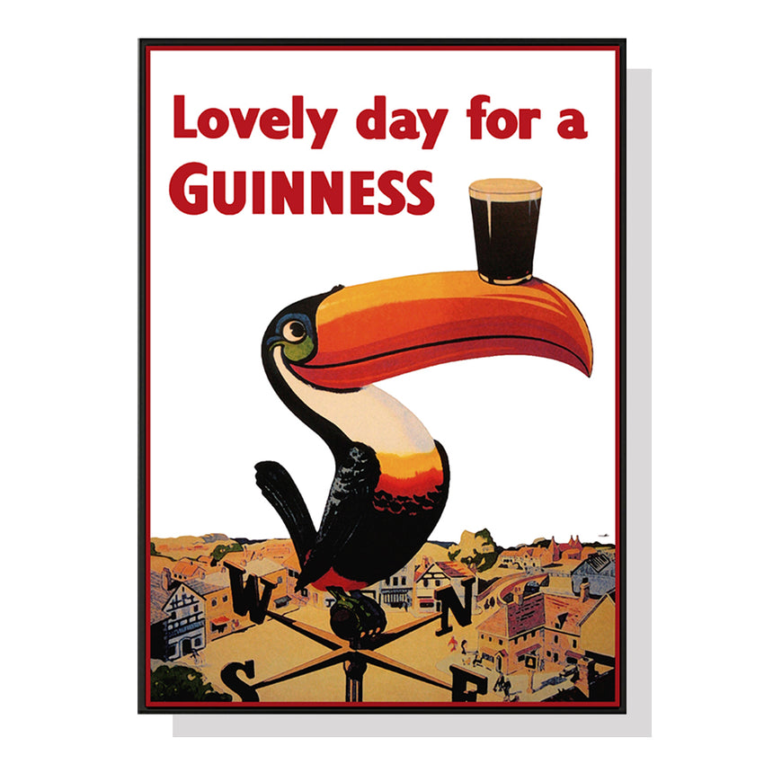 60cmx90cm Beer Lovely Day For A Guinness Black Frame Canvas Wall Art Tristar Online