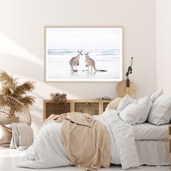 50cmx70cm Kangaroo Wood Frame Canvas Wall Art Tristar Online