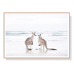 60cmx90cm Kangaroo Wood Frame Canvas Wall Art Tristar Online