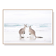 70cmx100cm Kangaroo Wood Frame Canvas Wall Art Tristar Online