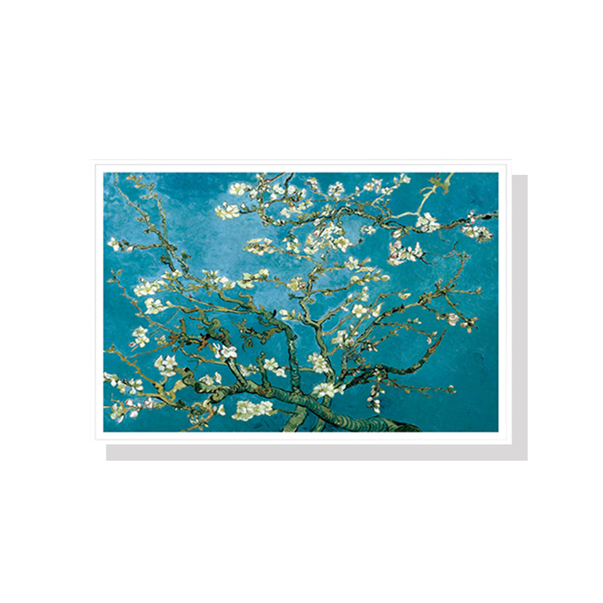 70cmx100cm Van Gogh Almond Blossom White Frame Canvas Wall Art Tristar Online