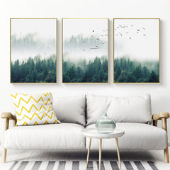 40cmx60cm Mystical Forest  3 Sets Gold Frame Canvas Wall Art Tristar Online